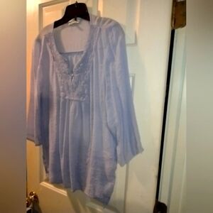 Spense High Low Blouse, Sky Blue, L